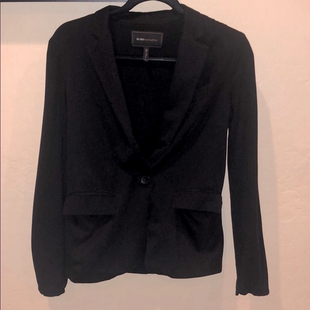 BCBG Jersey Knit Blazer - Black, Size Small